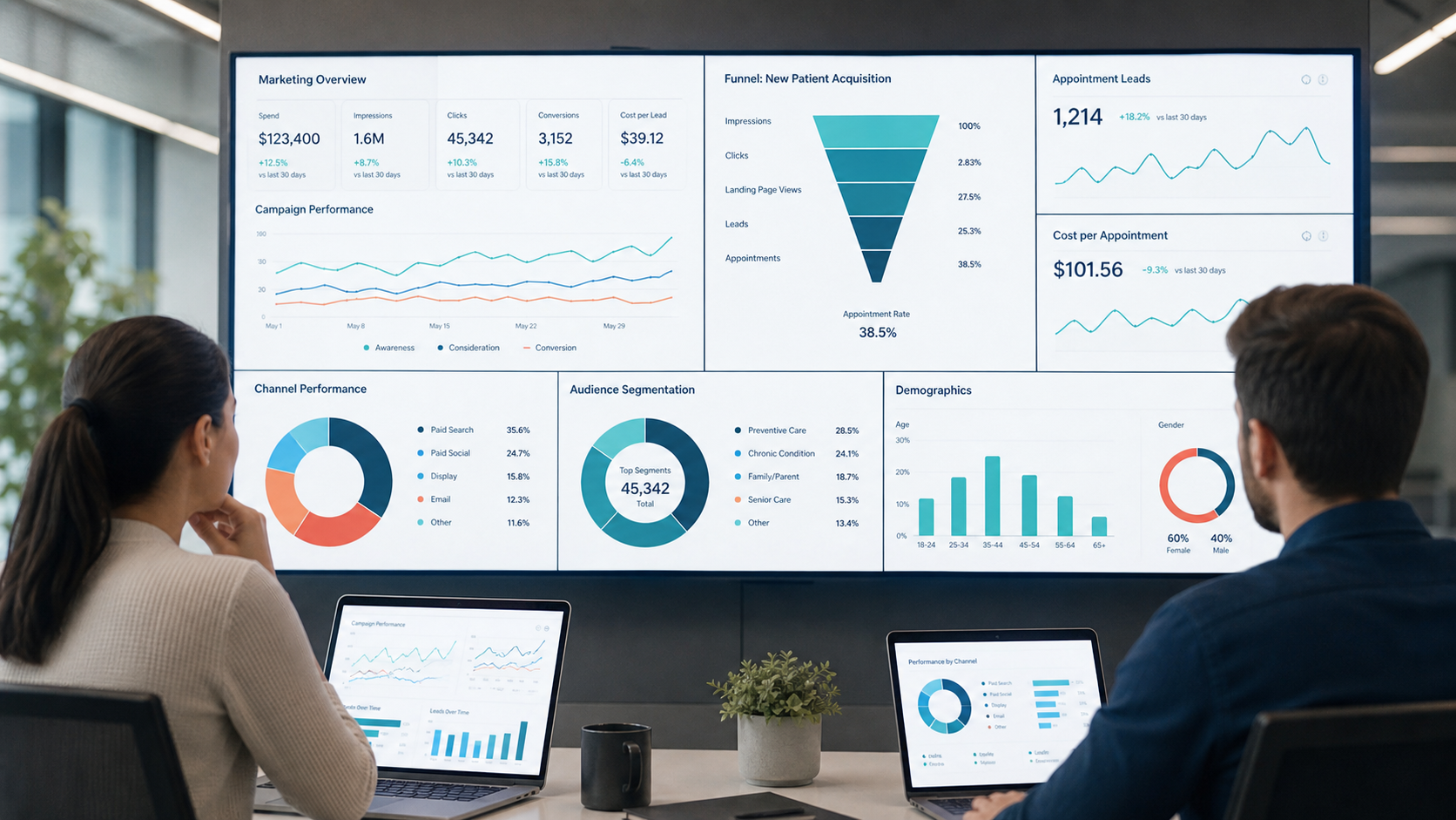 Medical marketing analytics dashboard