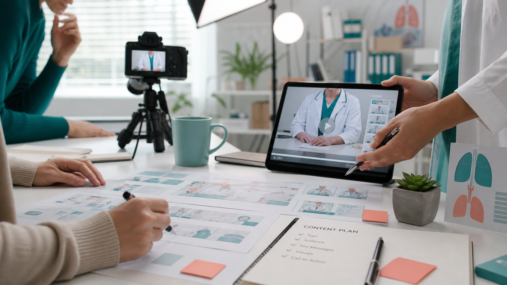 Healthcare content production planning
